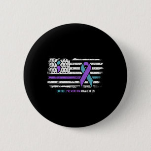 Suicide Prevention American Flag Suicide Awareness Button
