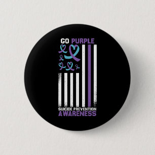 Suicide Prevention American Flag Suicide Awareness Button