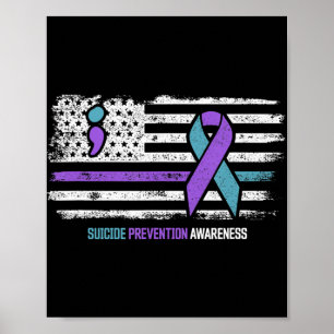 Suicide Prevention American Flag Suicide Awareness Poster