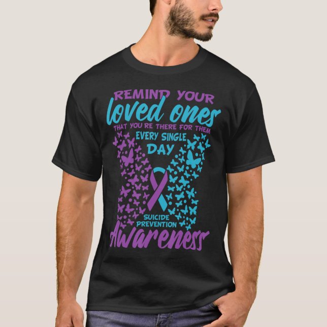 Suicide Prevention and Awareness Suicide Ribbon Te T-Shirt (Front)