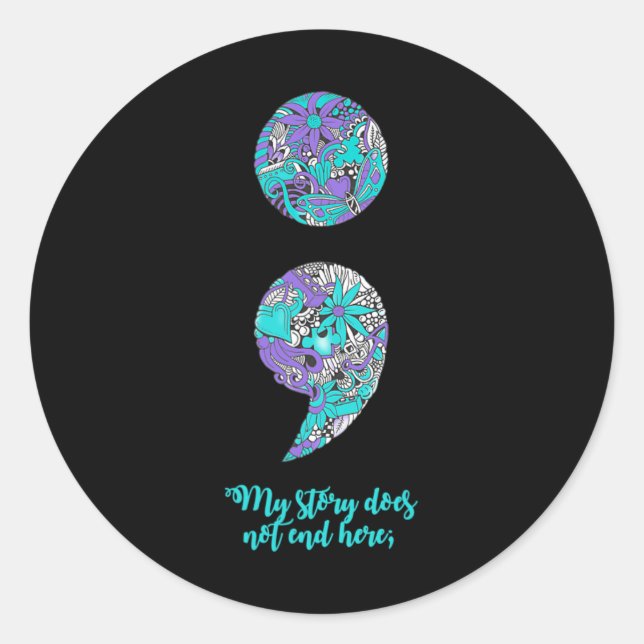 Suicide Prevention And Depression Awareness 2  Classic Round Sticker (Front)