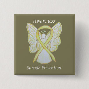 Suicide Prevention Angel Awareness Ribbon Pins