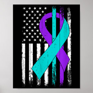 Suicide Prevention Awareness American Flag Poster