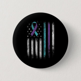 Suicide Prevention Awareness American Flag Ribbon  Button