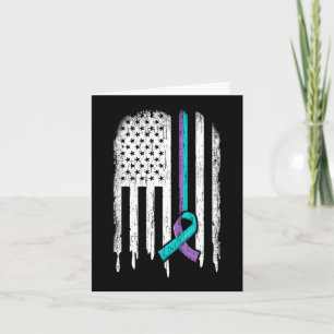 Suicide Prevention Awareness American Flag Ribbon Card