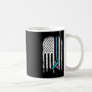 Suicide Prevention Awareness American Flag Ribbon  Coffee Mug