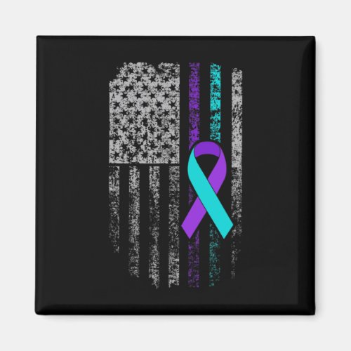 Suicide Prevention Awareness American Flag Ribbon  Magnet