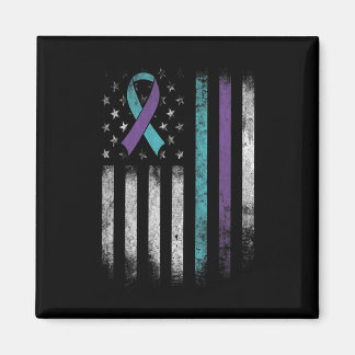 Suicide Prevention Awareness American Flag Ribbon  Magnet
