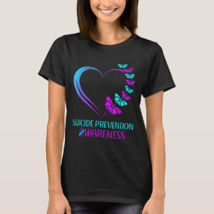 Suicide Prevention Awareness Butterfly Heart Ribbo T-Shirt