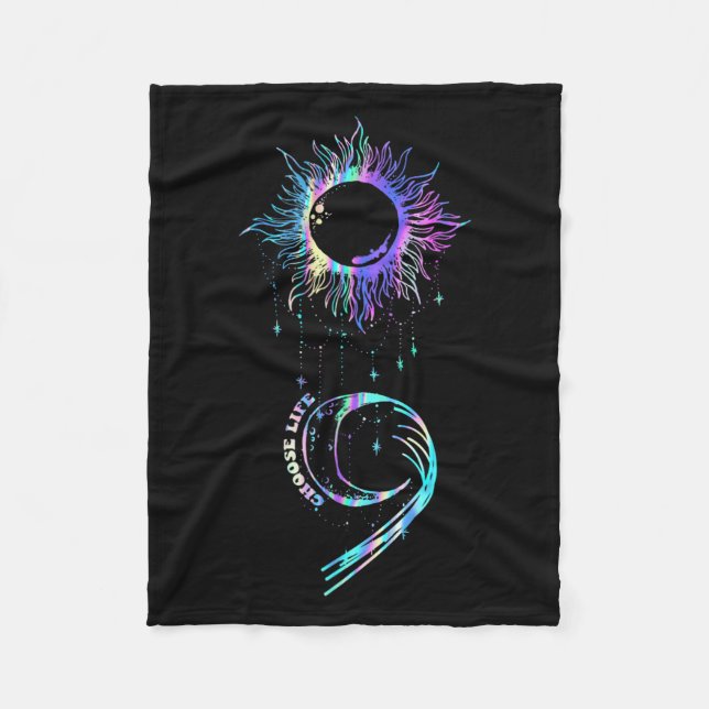 Suicide Prevention Awareness Choose Life Semicolon Fleece Blanket (Front)