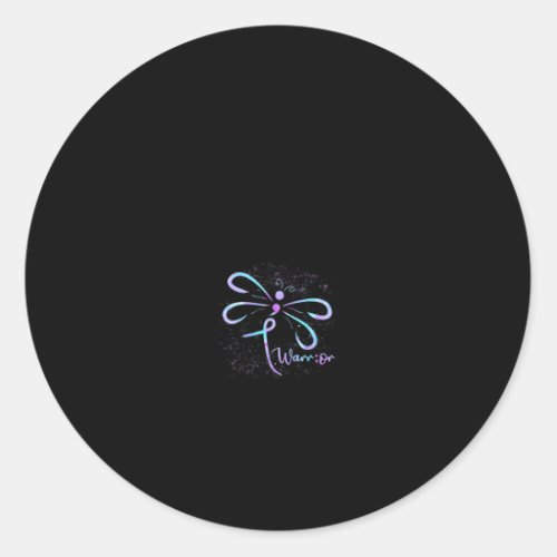 Suicide Prevention Awareness Dragonfly Classic Round Sticker