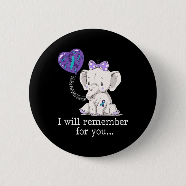 Suicide Prevention Awareness Elephant  Button (Front)