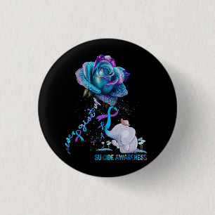 Suicide Prevention Awareness Elephant Ribbon Never Button