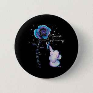 Suicide Prevention Awareness Elephant Sunflower Te Button