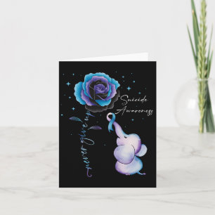 Suicide Prevention Awareness Elephant Sunflower Te Card