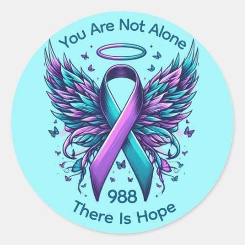 Suicide Prevention Awareness End Stigma 988 Hope Classic Round Sticker