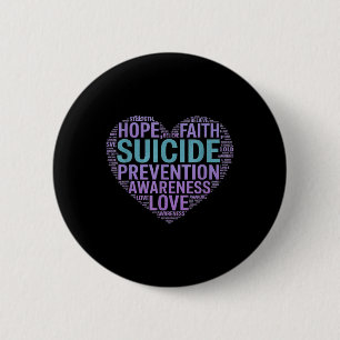 Suicide Prevention Awareness Fight Hope Strong War Button