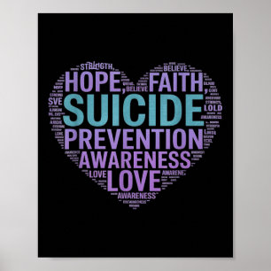 Suicide Prevention Awareness Fight Hope Strong War Poster