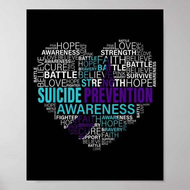 Suicide Prevention Awareness Fight Hope Strong War Poster (Front)