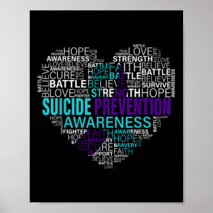 Suicide Prevention Awareness Fight Hope Strong War Poster