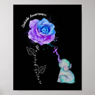 Suicide Prevention Awareness Flower Elephant Poster