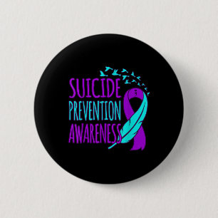 Suicide Prevention Awareness Happy Ribbon Support Button