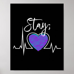 Suicide Prevention Awareness Heartbeat Semicolon S Poster