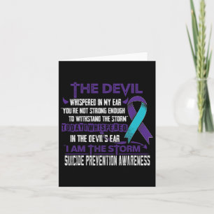 Suicide Prevention Awareness I Am The Storm Devil Card