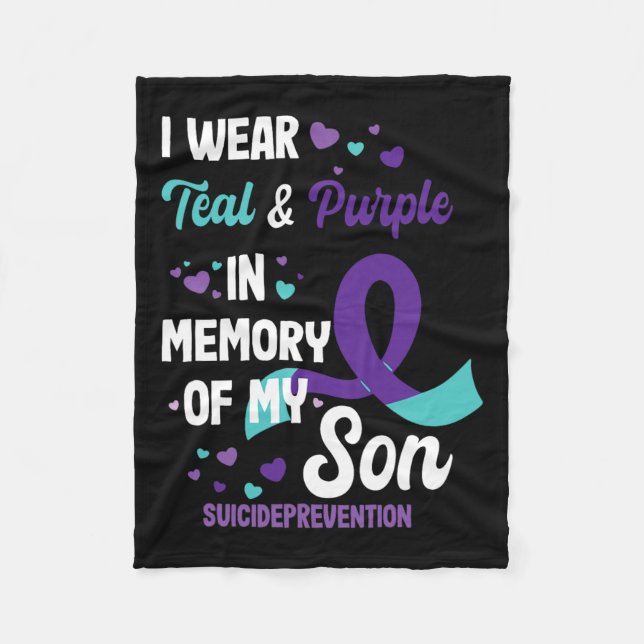 Suicide Prevention Awareness In Memory Of Son  Fleece Blanket (Front)