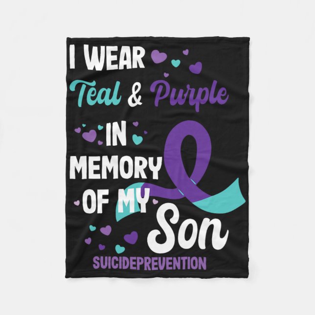 Suicide Prevention Awareness In Memory Of Son  Fleece Blanket (Front)