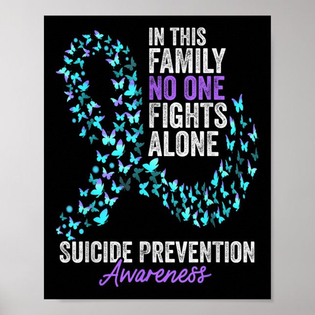 Suicide Prevention Awareness Month Butterflies Tea Poster (Front)