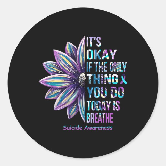 Suicide Prevention Awareness Month Family Support  Classic Round Sticker (Front)