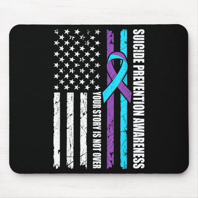 Suicide Prevention Awareness Month Flag Teal &amp; Mouse Pad (Front)