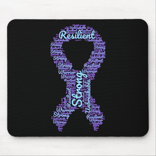 Suicide Prevention Awareness Month Ribbon With Str Mouse Pad