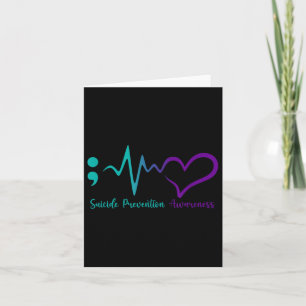 Suicide Prevention Awareness Month Semicolon Heart Card