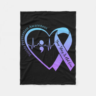 Suicide Prevention Awareness Month Teal & Purp Fleece Blanket