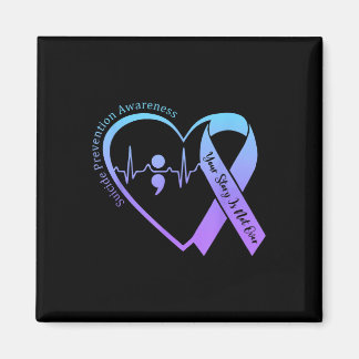 Suicide Prevention Awareness Month Teal & Purp Magnet