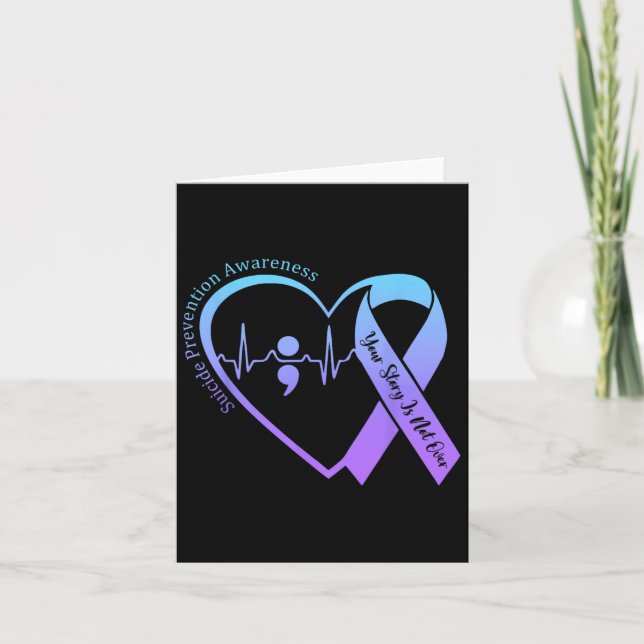 Suicide Prevention Awareness Month Teal And Purple Card (Front)
