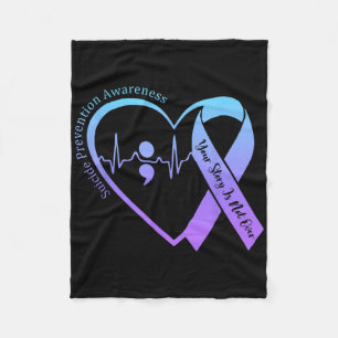 Suicide Prevention Awareness Month Teal And Purple Fleece Blanket