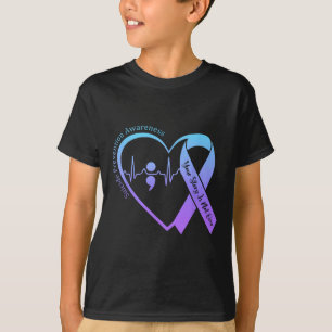 Suicide Prevention Awareness Month Teal And Purple T-Shirt