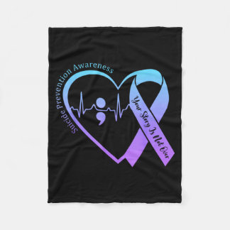 Suicide Prevention Awareness Month Teal Purple Fleece Blanket