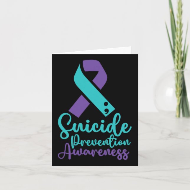 Suicide Prevention Awareness Month Teal Purple Sma Card (Front)