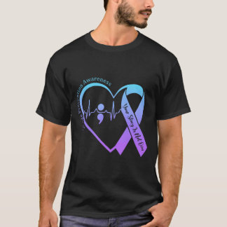 Suicide Prevention Awareness Month Teal Purple T-Shirt