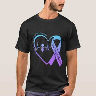Suicide Prevention Awareness Month Teal Purple T-Shirt