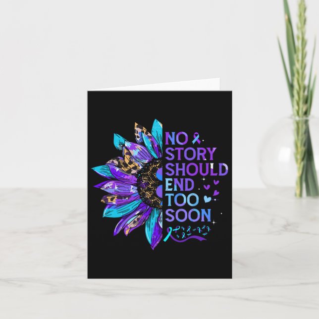 Suicide Prevention Awareness No Story Should End T Card (Front)