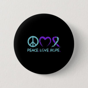 Suicide Prevention Awareness Peace Love Hope  Button