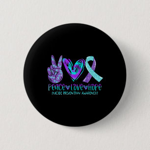 Suicide Prevention Awareness Peace Love Hope Menta Button