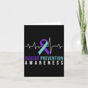 Suicide Prevention Awareness Pink And Teal Ribbon  Card