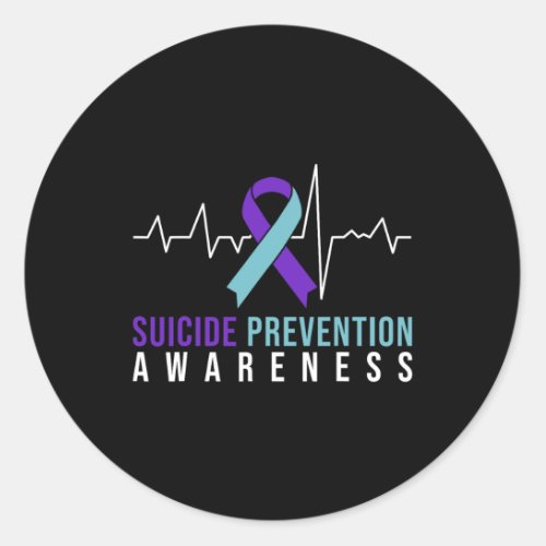 Suicide Prevention Awareness Pink And Teal Ribbon  Classic Round Sticker