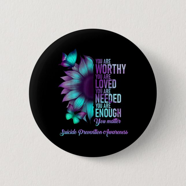 Suicide Prevention Awareness Positive Motivational Button (Front)